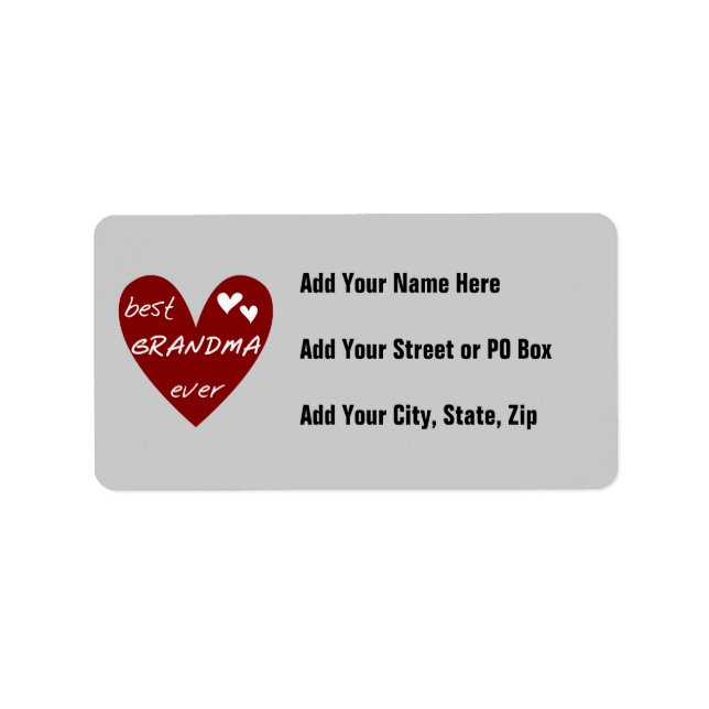Étiquette Red Heart Meilleur Grand-mère T-shirts et cadeaux (Devant)