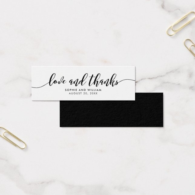 Étiquette Relax Script Love and Thanks Wedding Fav (Bureau)