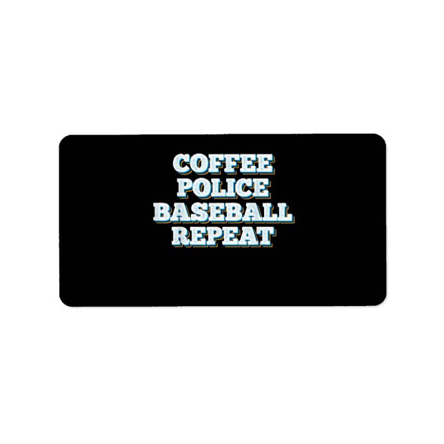 Étiquette Répétition du baseball de la police du café (Devant)