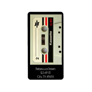 Étiquette Rétro enregistreur à cassettes de cassette