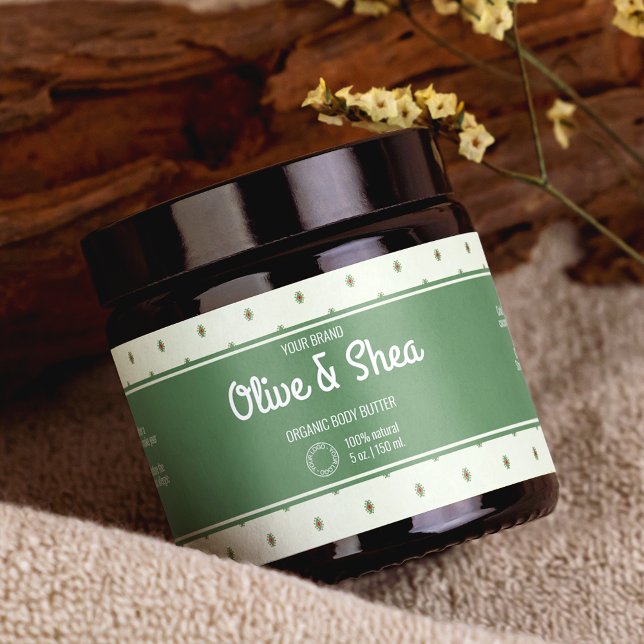 Étiquette Retro Green Cosmetics Jar Wrap Around (Créateur téléchargé)
