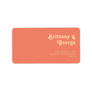 Étiquette Rétro moderne Coral Wedding RSVP Adresse de ret