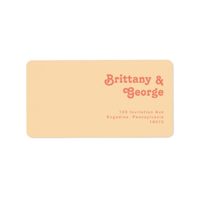 Étiquette Rétro moderne | Orange Cream RSVP Adresse de retou (Devant)