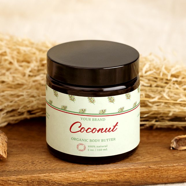 Étiquette Retro Palm Feuille Cosmétique Jar Wrap A (Créateur téléchargé)
