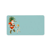 Retro Vintage Père Noël & Fille Noël