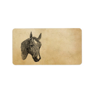 Étiquette Rétros chevaux de 1800s de cheval d'illustration