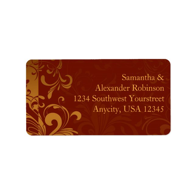Étiquette Rich Brick Rouge et or inversé spirale (Devant)