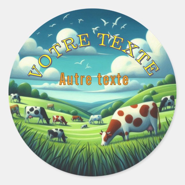 Étiquette ronde classique (Fromagerie) (Devant)