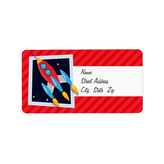 Étiquette Roquette; Rayures rouges écarlates (Devant)