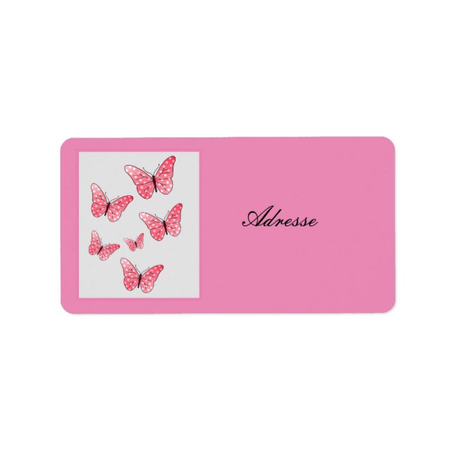 Étiquette Rosa Punkte Adressaufkleber (Devant)