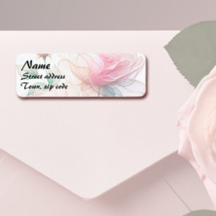 Étiquette Rose de chiffon rose doux