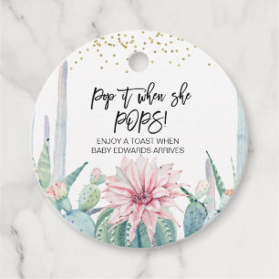 Étiquette Rose Flower Cactus Pop It When She Pops