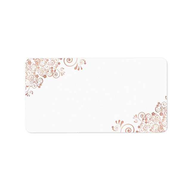 Étiquette Rose Gold Frills Blank do-it-yourself Imprimer l'a (Devant)