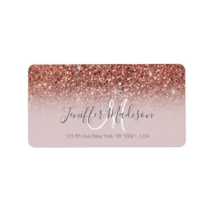 Étiquette Rose Gold Glitter Drips