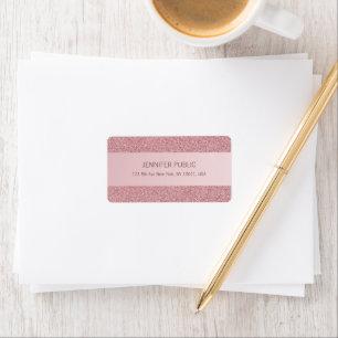 Étiquette Rose Gold Parties scintillant Adresse Modèle éléga