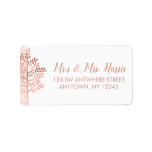 Étiquette Rose Gold Tree of Life Adresse du Bat mitzvah