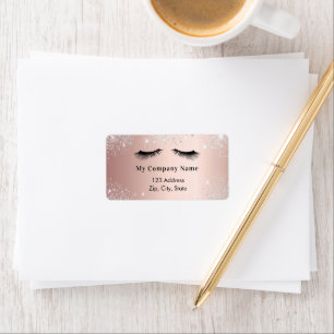 Étiquette Rose or lashes parties scintillant adresse de reto