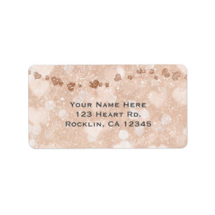 Étiquette Rose Rose Gold Parties scintillant Coeurs de fête