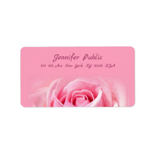 Étiquette Rose Rose Moderne Aquarelle Créative Florale Plain