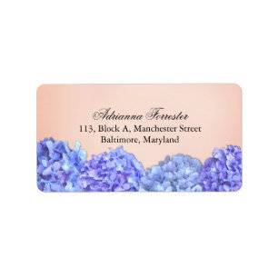Étiquette Rose violet chic d'hortensias