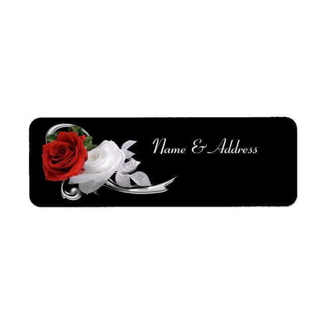 Étiquette Roses rouges et blanches (Devant)