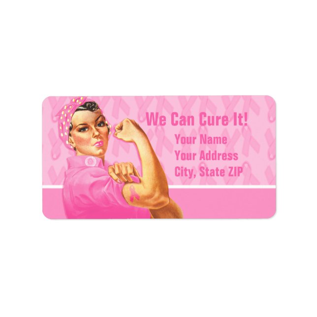 Étiquette Rosie Riveter Cancer personnalisé (Devant)