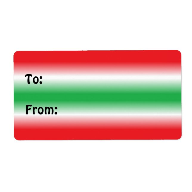 Étiquette rouge et vert (Devant)