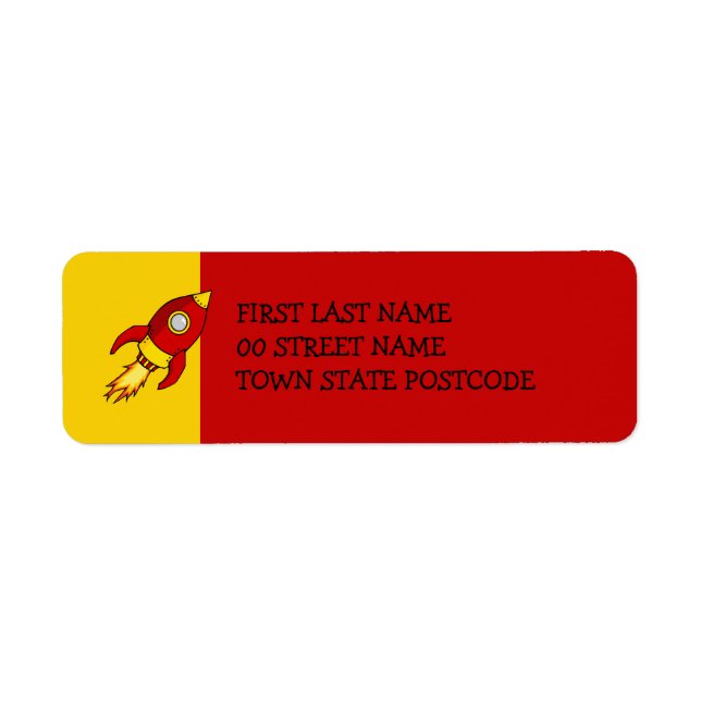 Étiquette rouge rouge jaune retour (Devant)
