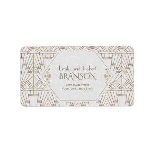 Étiquette Royal White Gold Great Gatsby Mariage