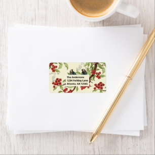 Étiquette RSVP Branche Fleurie Oiseaux Sarcelle Vi