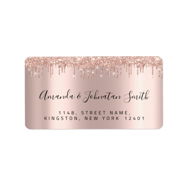 Étiquette RSVP New Mariage Address Drivers Rose Gold (Devant)