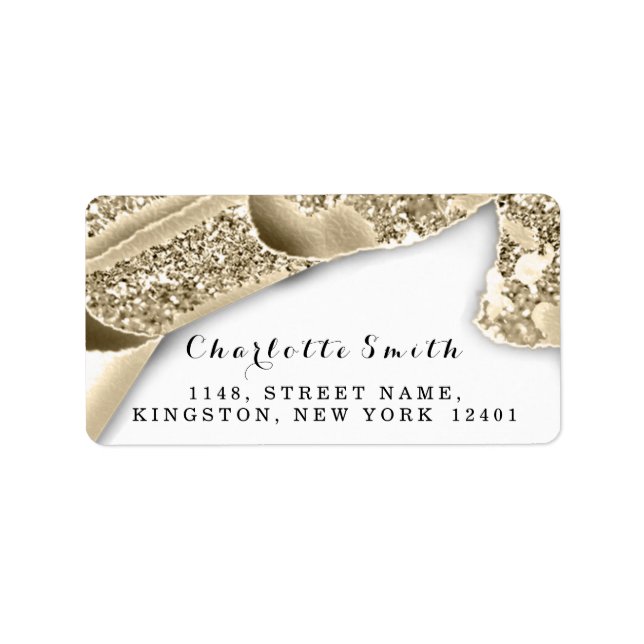 Étiquette RSVP Parties scintillant cadre Mariage nuptial Bab (Devant)