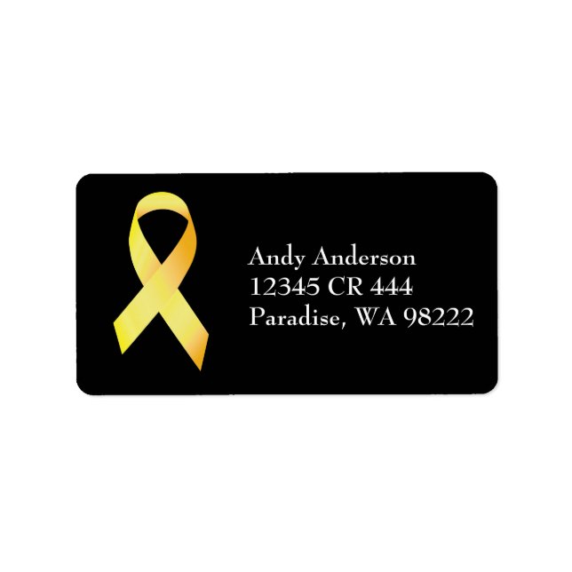 Étiquette Ruban de prévention du suicide jaune (Devant)
