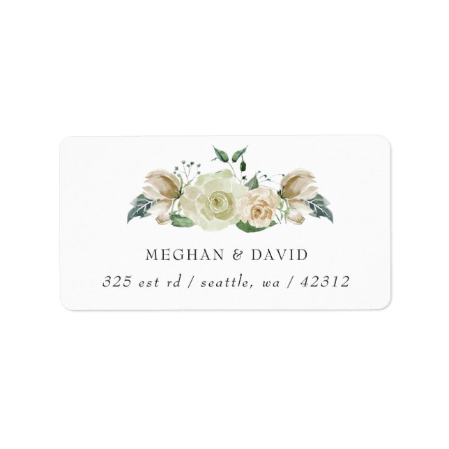 Étiquette Rustic Airical Botanical Neutral Floral Mariage (Devant)