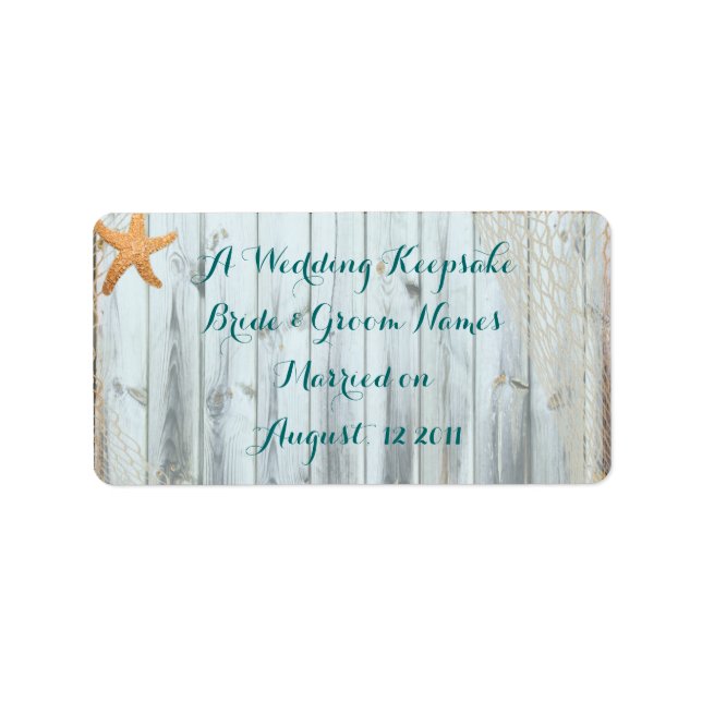 Étiquette Rustic Beach Starfish Mariage Favoriser Lip Balm T (Devant)