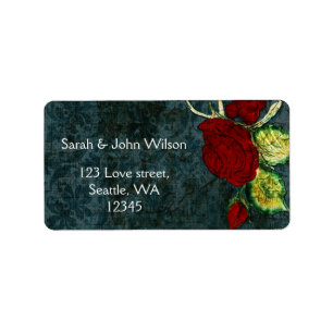 Étiquette Rustic Chic Aqua Mariage Rose Vintage