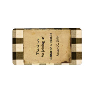 Étiquette Rustic Country Black Sepia Mariage de lèvres Balm