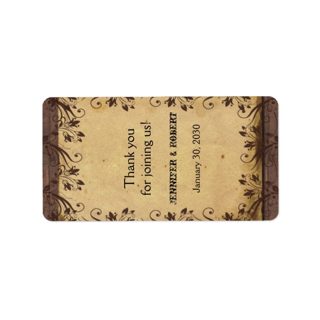 Étiquette Rustic Country Grange Bois Mariage Lip Balm Étique (Devant)