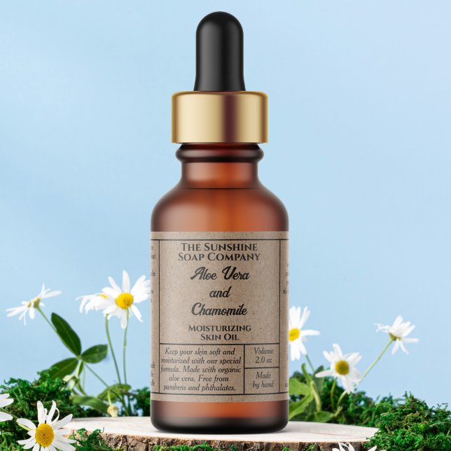 Étiquette Rustic kraft paper simple dropper bottle label (Créateur téléchargé)