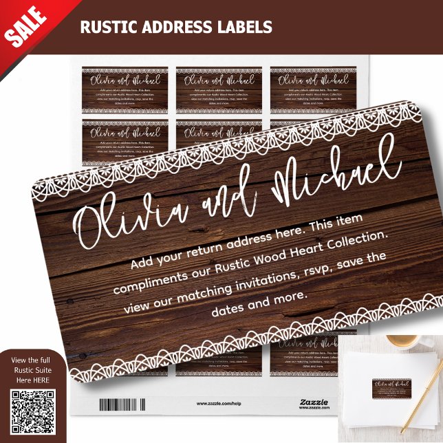 Étiquette Rustic Look Personnalisé Marque Retourner Adresse  (Créateur téléchargé)