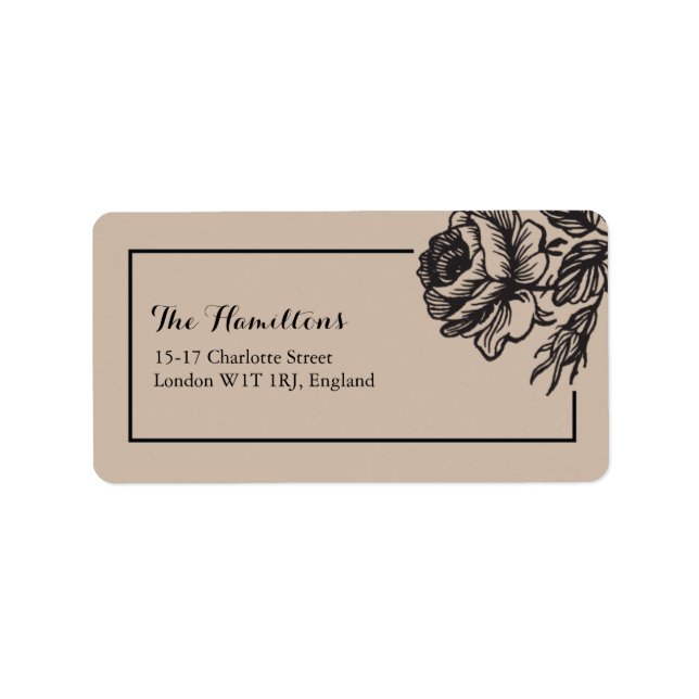 Étiquette Rustic Roses Elegant Wedding Address Labels (Devant)