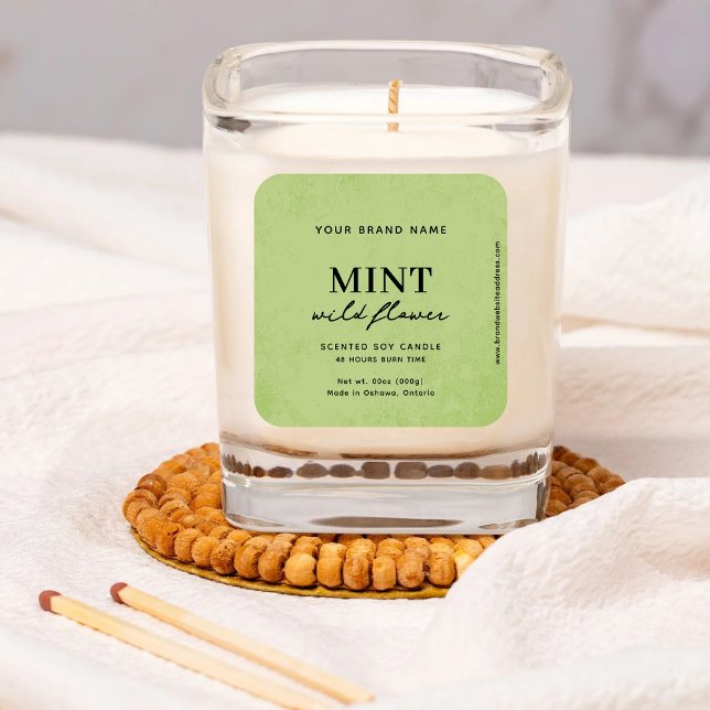 Étiquette rustique moderne vert menthe (Créateur téléchargé)