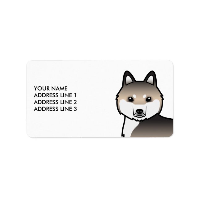 Étiquette Sable Siberian Husky Chien & Texte personnalisé (Devant)