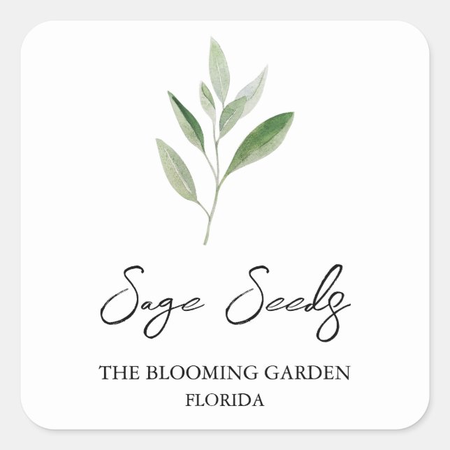 Étiquette Sage Seeds (Devant)
