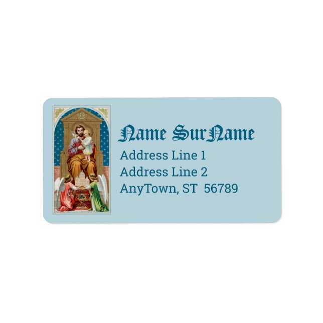 Étiquette Saint Joseph, Toddler CC, Anges avec modèle du Vat (Devant)