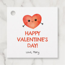 étiquette Saint-Valentin Cœur Rouge