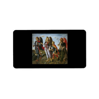 Étiquette Saints Michael, Gabriel, Raphael avec Tobias