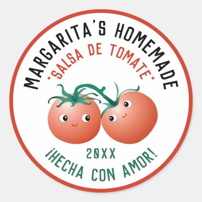 Étiquette Salsa de Tomate pour recette maison (Devant)