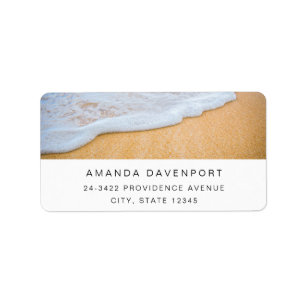 Étiquette Sandy Beach avec Surf en mousse Adresse