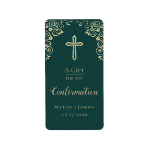 Étiquette Sanitificateur à main d'or de confirmation personn